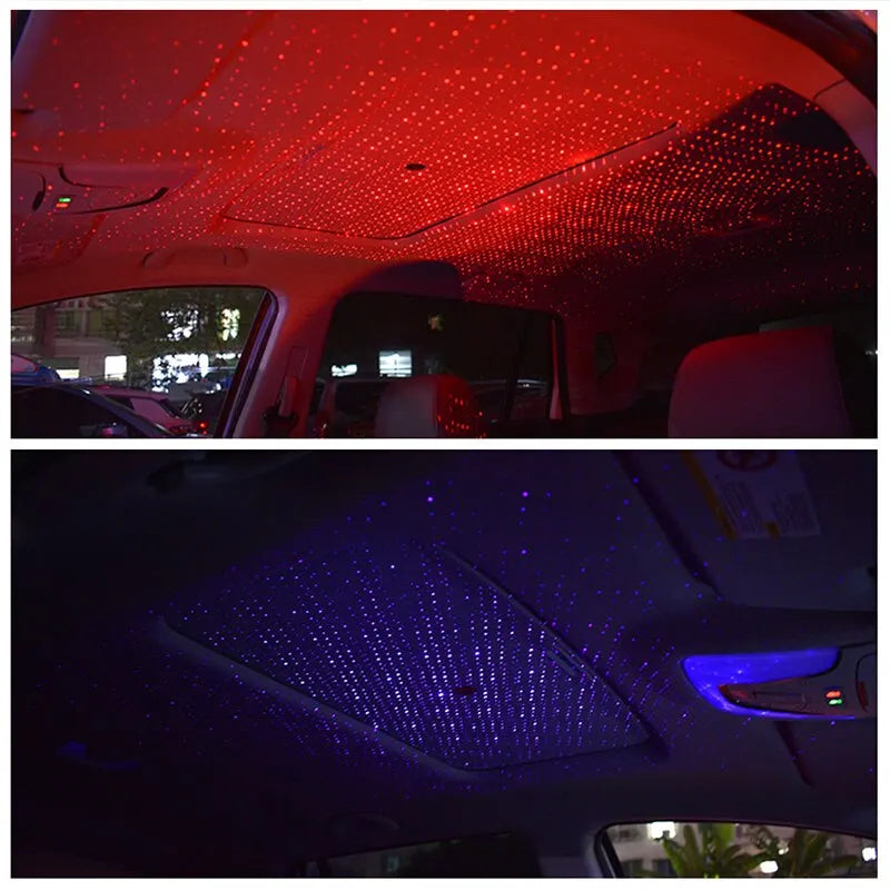 "1PC LED Car Roof Star Night Light Projector - USB Adjustable Car Interior Decorative Light for DJ, Christmas, & Atmosphere Lighting