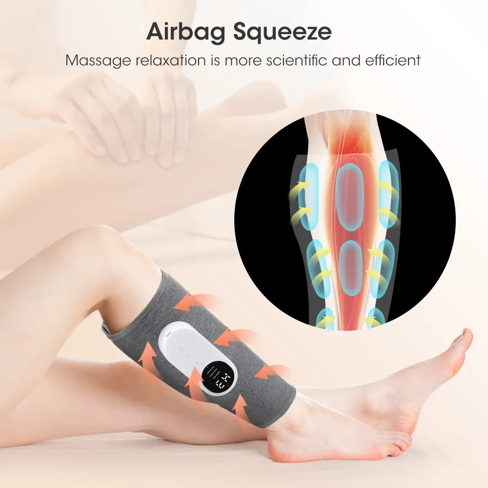 Leg Massager 360° Air Pressure Calf Massager Presotherapy Machine Household Massage Device Hot Compress Relax Leg Muscles