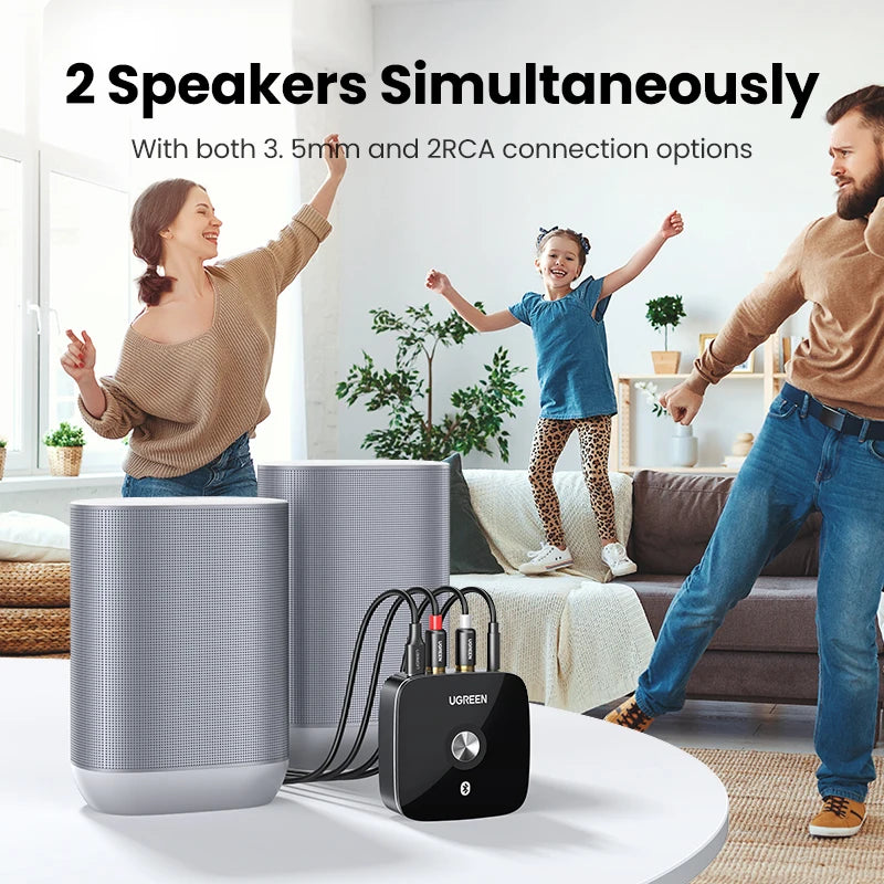 Bluetooth RCA Receiver 5.1 apt X HD 3.5mm Jack Aux Wireless Adapter Music for TV Car 2RCA Bluetooth Audio Receiver apt X