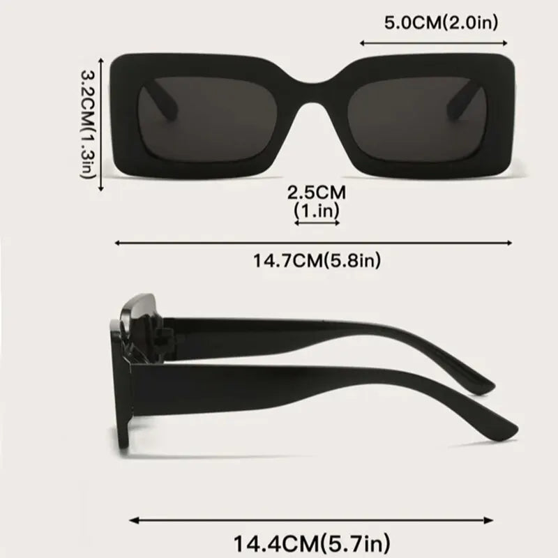 "3-Pair Set: Retro Square Sunglasses for Women - Cute, Skinny, and Vintage-Inspired Eyewear Collection"