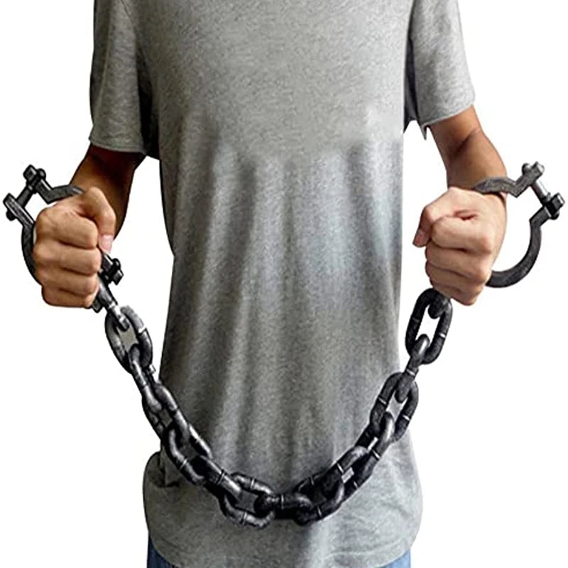 "Haunted Prisoner: Halloween Shackles & Handcuffs Cosplay Props"