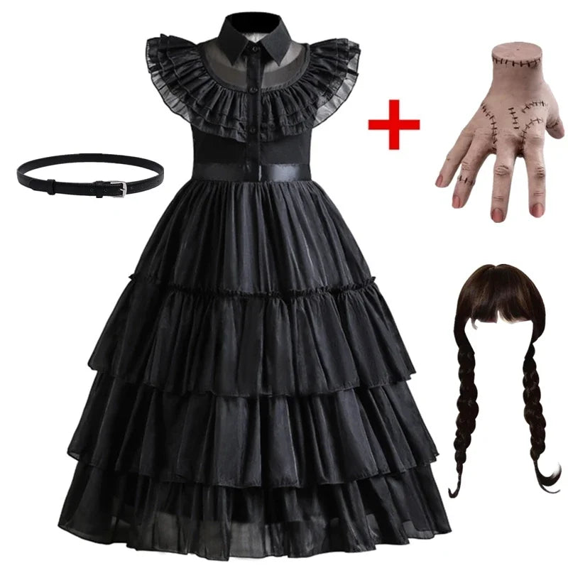 Spooky Chic: 2024 Ghost Witch Carnival Costume for Girls (Ages 3-10)"