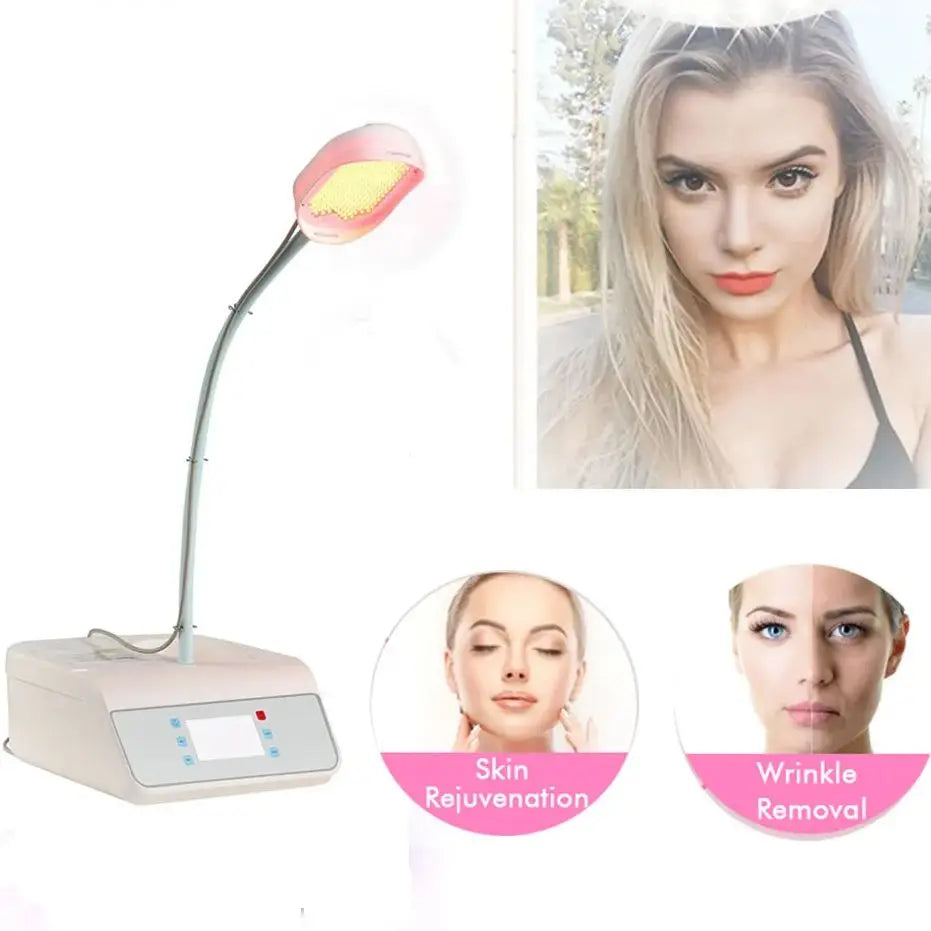 "Wireless LED Facial Mask - Dual-Color Light Photon Therapy for Skin Lifting, Acne Treatment, and Wrinkle Removal - At-Home Face SPA Machine"