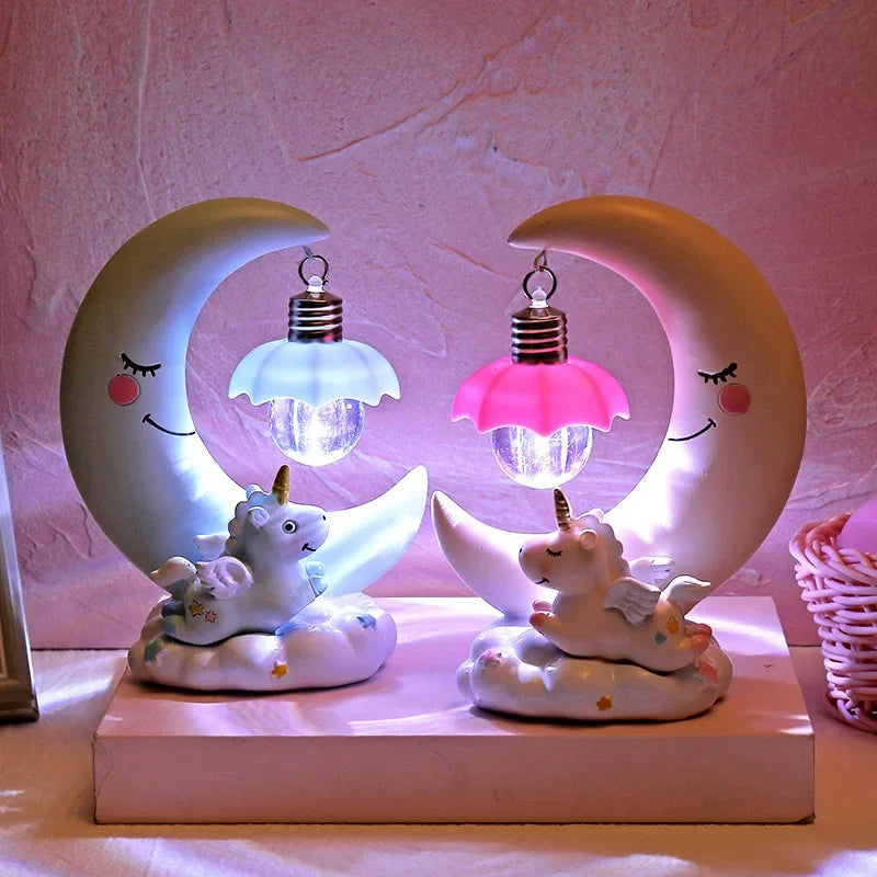 "Moonlit Magic: LED Night Light Unicorn Lamp for Children's Bedrooms (Big Kids Too!)"