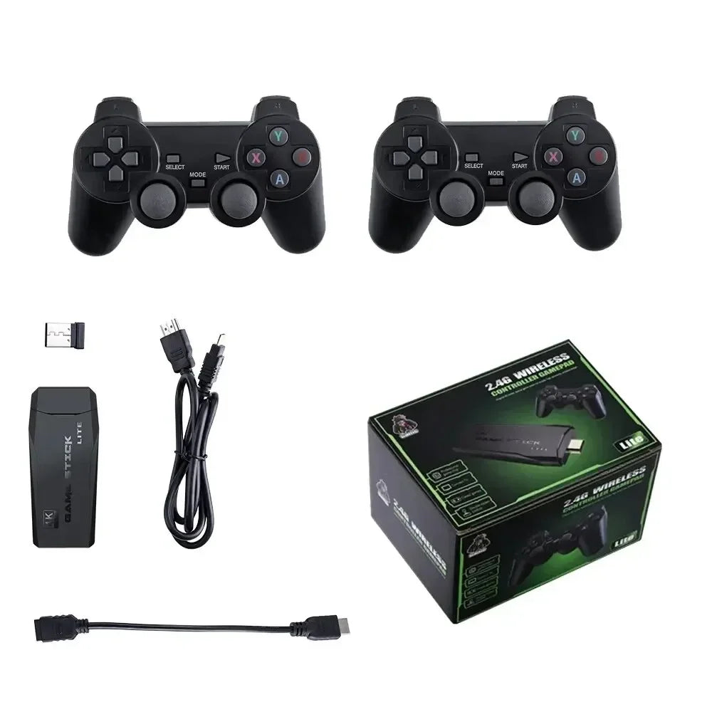 "64+M8 Game Console with 20,000 Games + 64GB Storage - Dual Wireless Controllers, 4K HD PS1 & GBA Video Gaming System - Perfect Christmas Gift for Kids!"