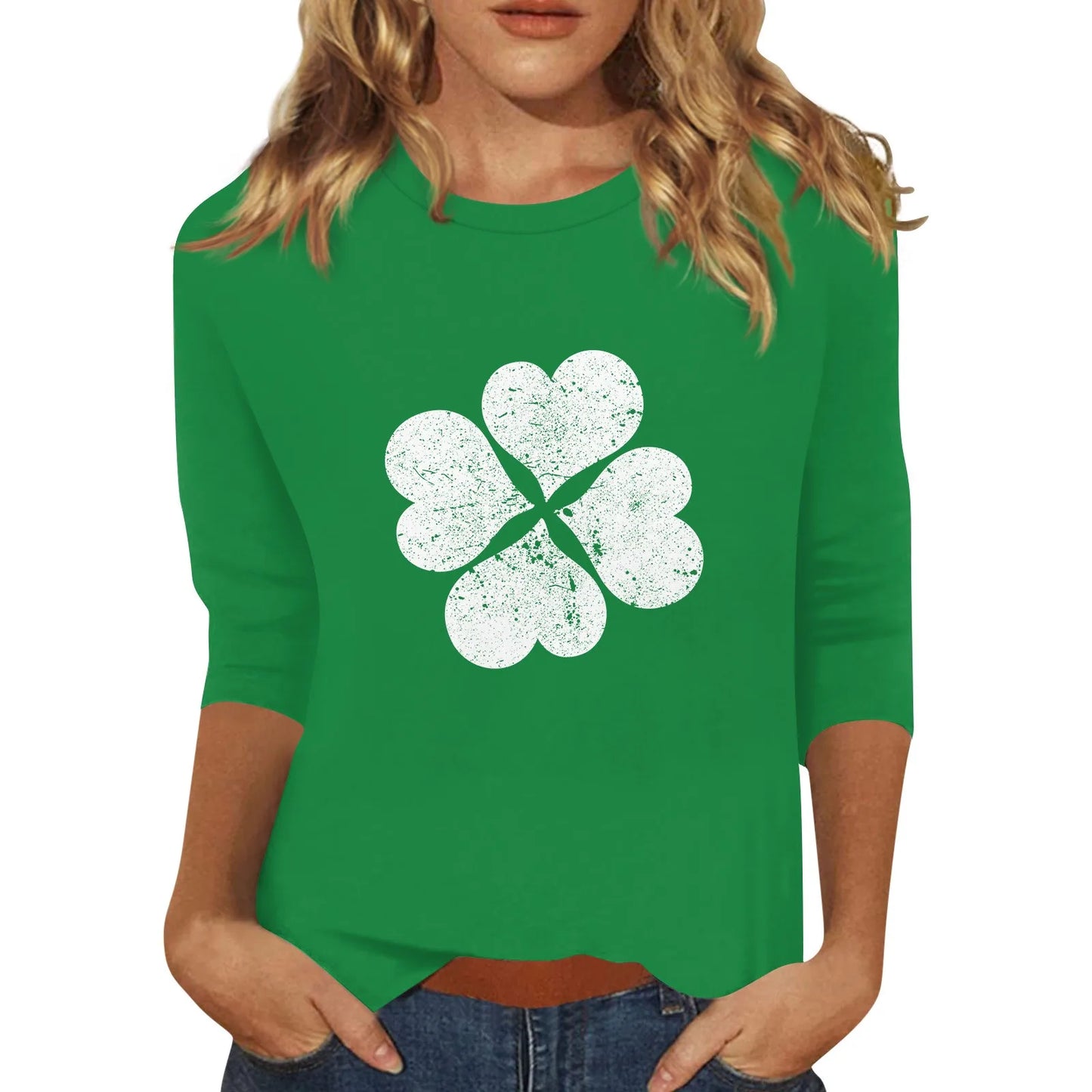 clovers Irish pring t shirt Lucky St Patrick’s Day Shirt Comfort Color High Street Fashion Shamrock Basic Tees female tops