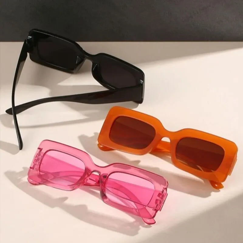 "3-Pair Set: Retro Square Sunglasses for Women - Cute, Skinny, and Vintage-Inspired Eyewear Collection"