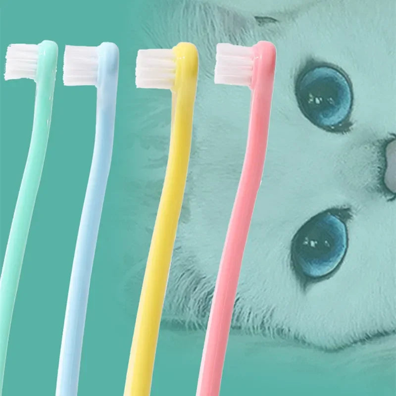 "Pet Dental Care Essentials: Soft Bristle Cat & Dog Toothbrush for Effective Teeth Cleaning"