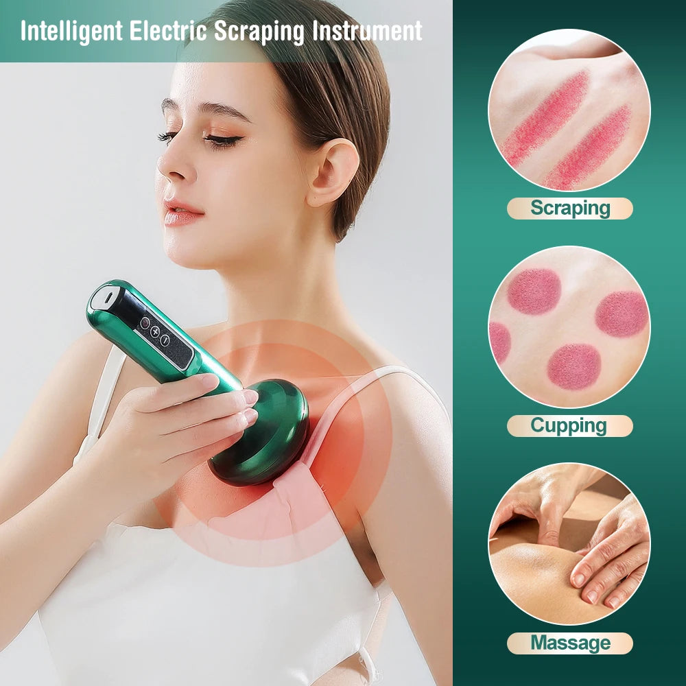 Electric Cupping Massager Vacuum Suction Cup Anti Cellulite Scraping Infrared Heat Slimming Gua Sha Massage